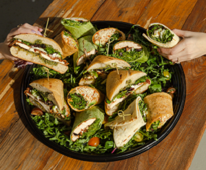 Assorted Wraps and Sandwiches are the perfect catering meal for your professional and collegiate sports teams.